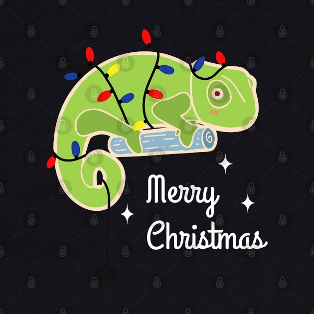 Chameleon Christmas Tree With Merry Christmas Message by vpessagno